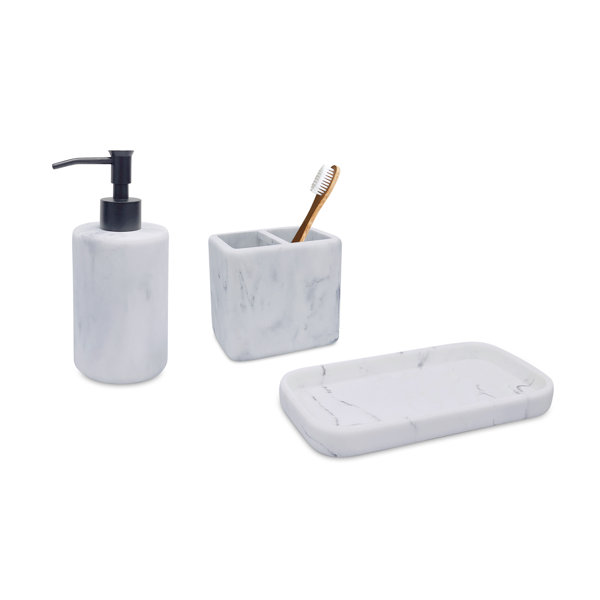 DKNY Marble 3 Pieces Bathroom Accessory Set Wayfair.co.uk